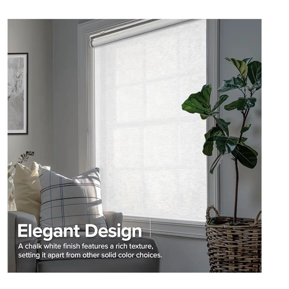 Urban White Light Filtering Textured Roller Shade Cordless UV Protection 48